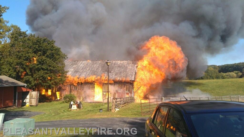 Barn fire on 10/7/2022 Leppo Rd